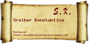 Sreiber Konstantina névjegykártya